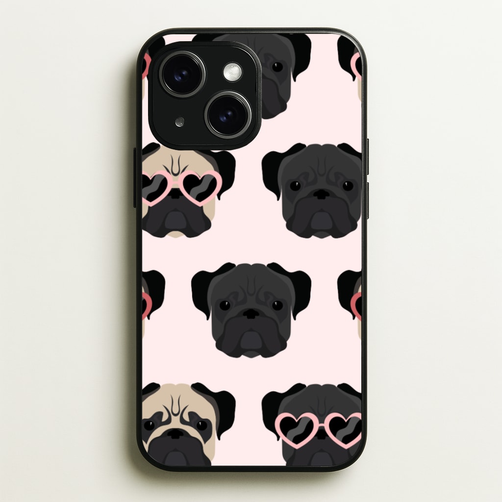Sunny Pug Life - Dog Pattern - Dog Patterned Phone Case for iPhone 15 Plus
