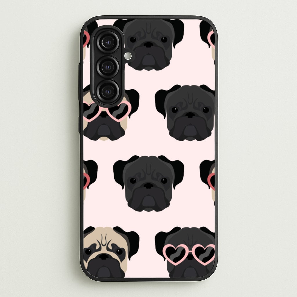 Sunny Pug Life - Dog Pattern - Dog Patterned Phone Case for Galaxy A16