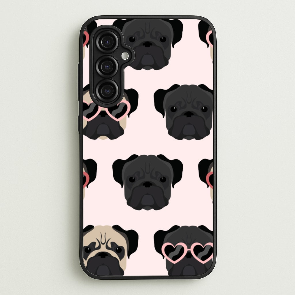 Sunny Pug Life - Dog Pattern - Dog Patterned Phone Case for Galaxy A14