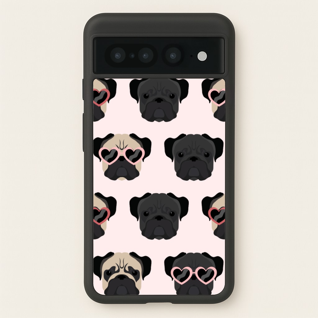Sunny Pug Life - Dog Pattern - Dog Patterned Phone Case for Google Pixel 7 Pro