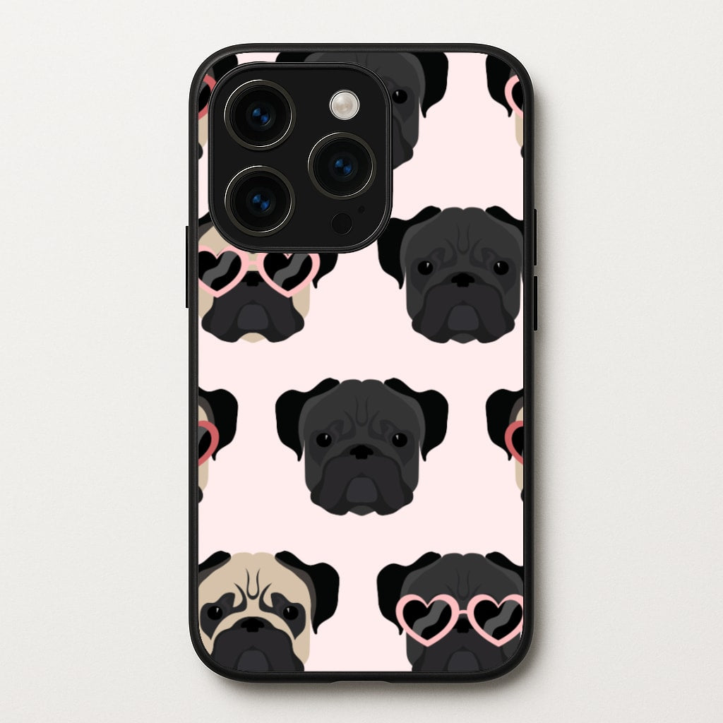 Sunny Pug Life - Dog Pattern - Dog Patterned Phone Case for iPhone 15 Pro
