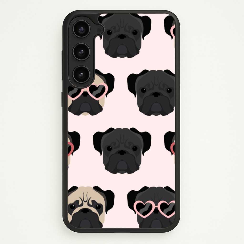 Sunny Pug Life - Dog Pattern - Dog Patterned Phone Case for Galaxy S23 Plus