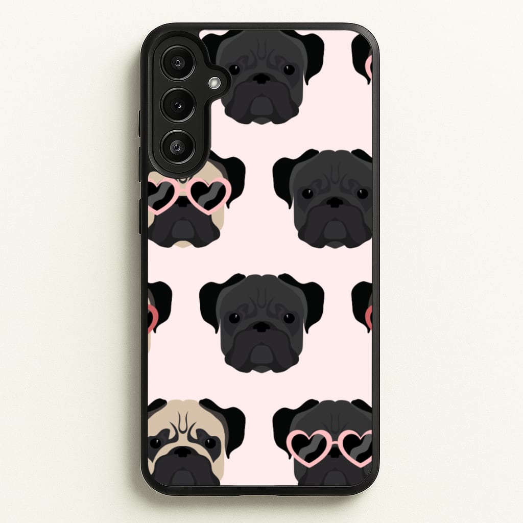 Sunny Pug Life - Dog Pattern - Dog Patterned Phone Case for Galaxy A34