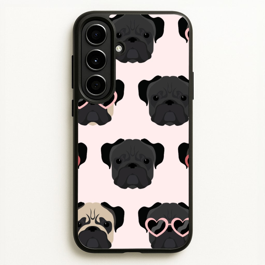 Sunny Pug Life - Dog Pattern - Dog Patterned Phone Case for Galaxy A56