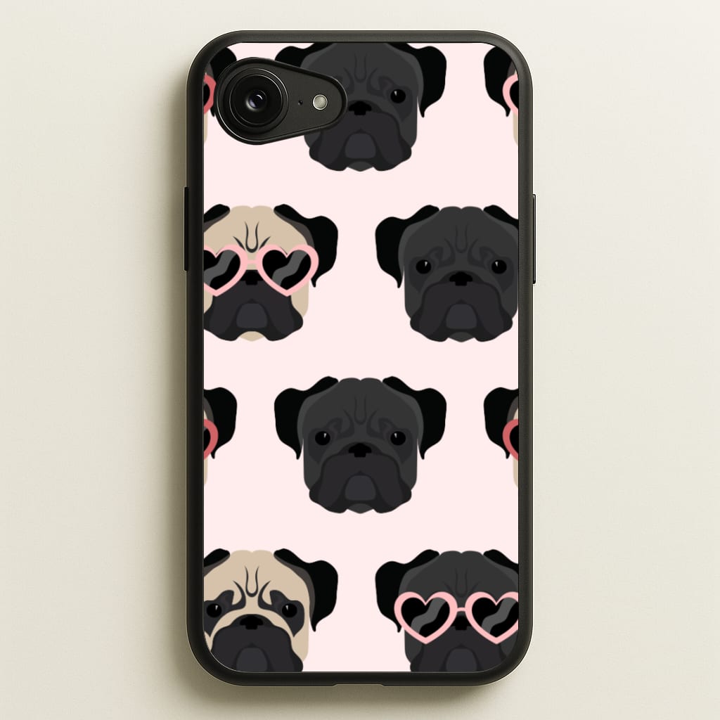 Sunny Pug Life - Dog Pattern - Dog Patterned Phone Case for iPhone 16e