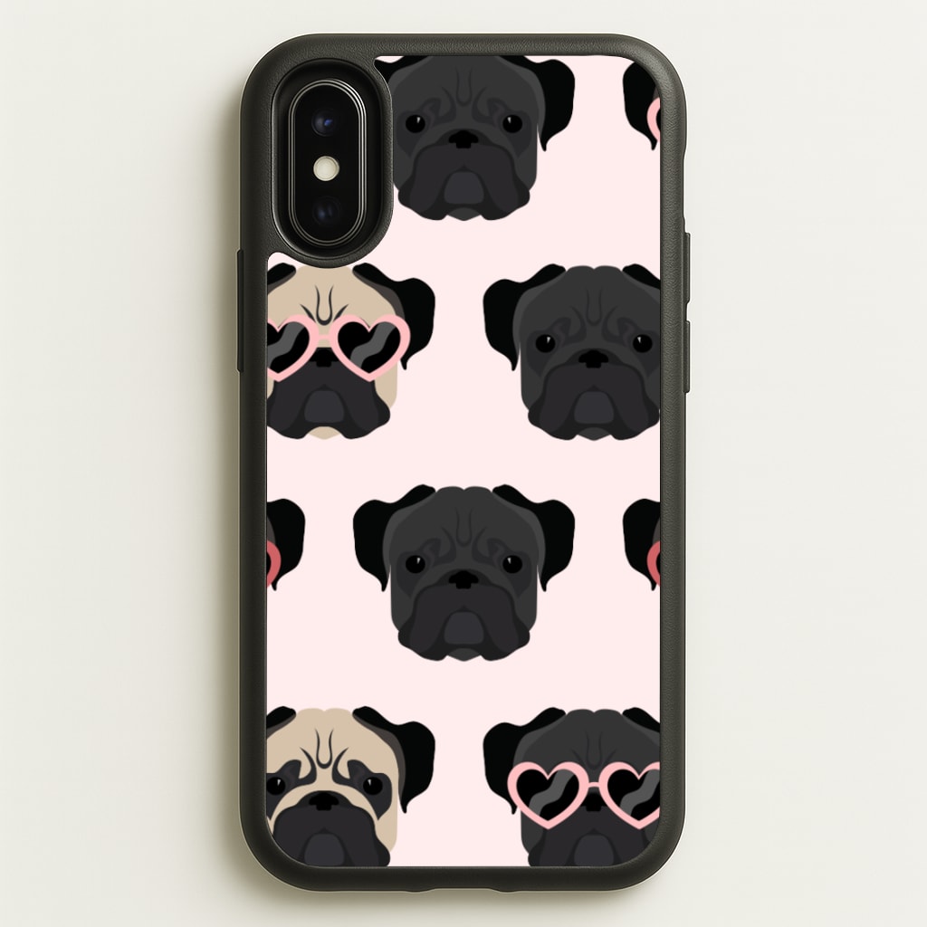 Sunny Pug Life - Dog Pattern - Dog Patterned Phone Case for iPhone X / XS