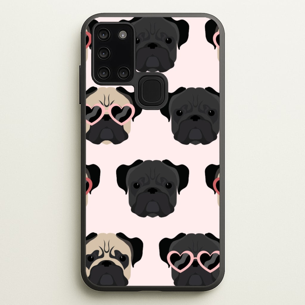 Sunny Pug Life - Dog Pattern - Dog Patterned Phone Case for Galaxy A21s