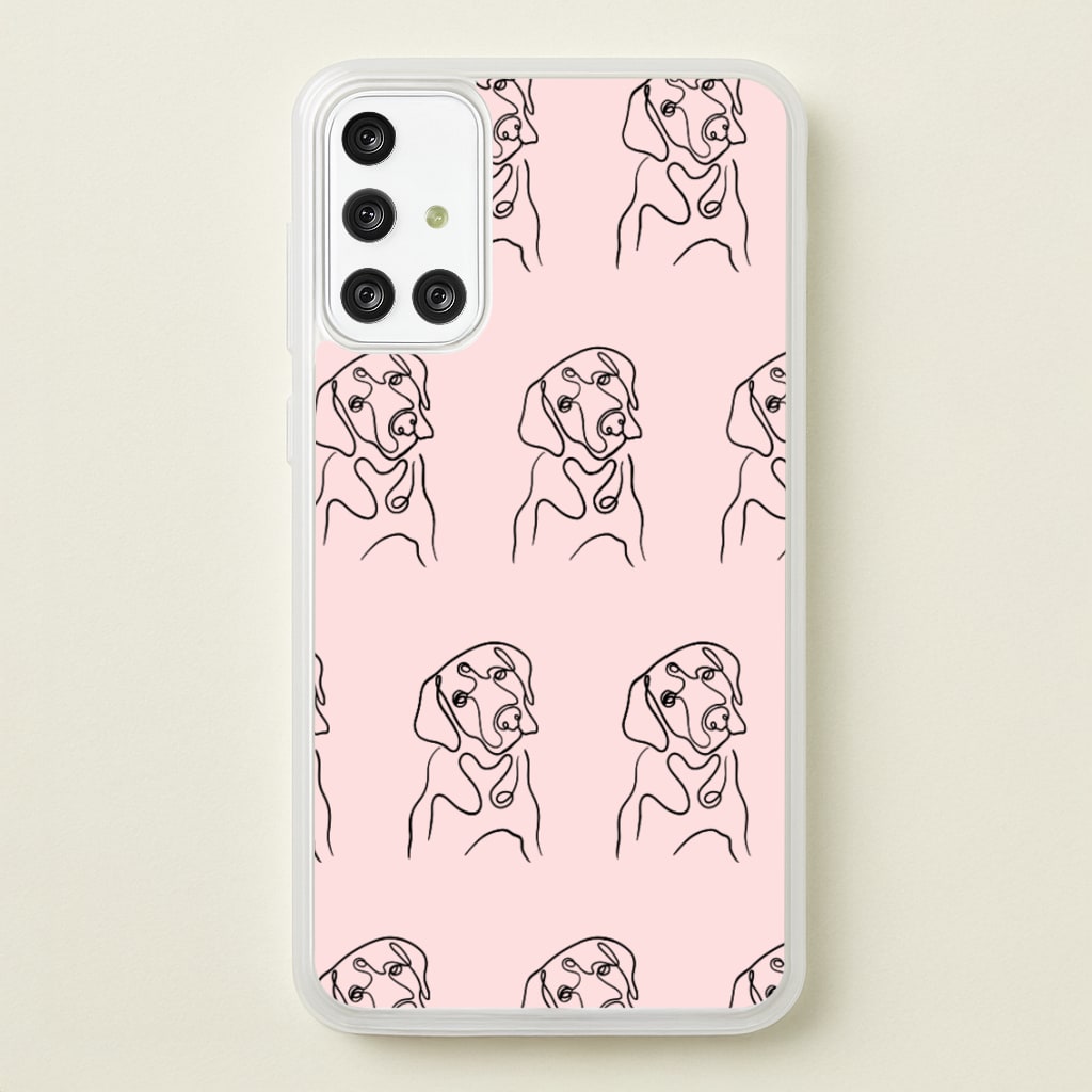 Labrador Outline - Dog Pattern - Dog Patterned Phone Case for Galaxy A71