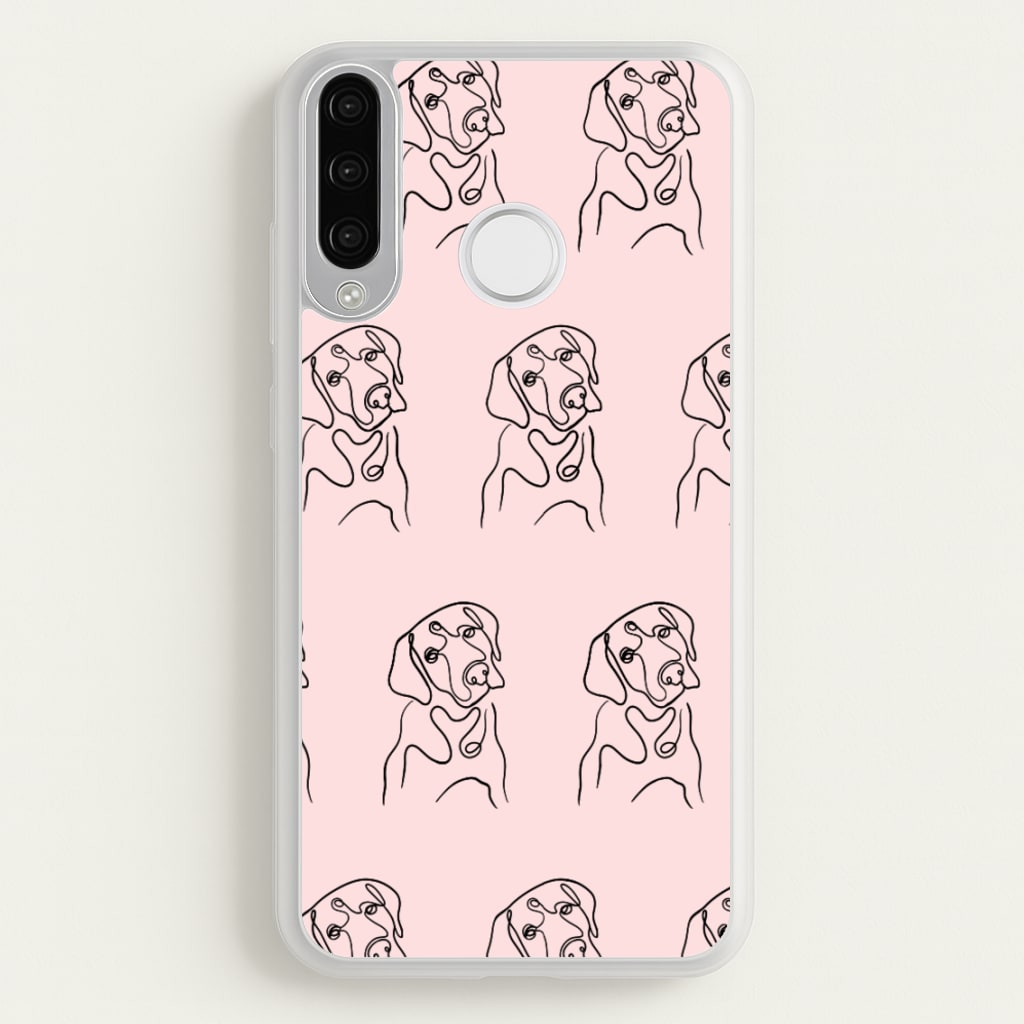 Labrador Outline - Dog Pattern - Dog Patterned Phone Case for Huawei P30 Lite
