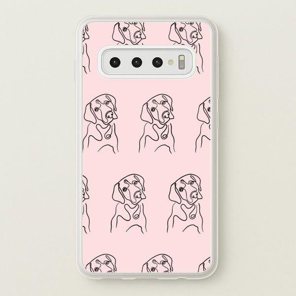 Labrador Outline - Dog Pattern - Dog Patterned Phone Case for Galaxy S10