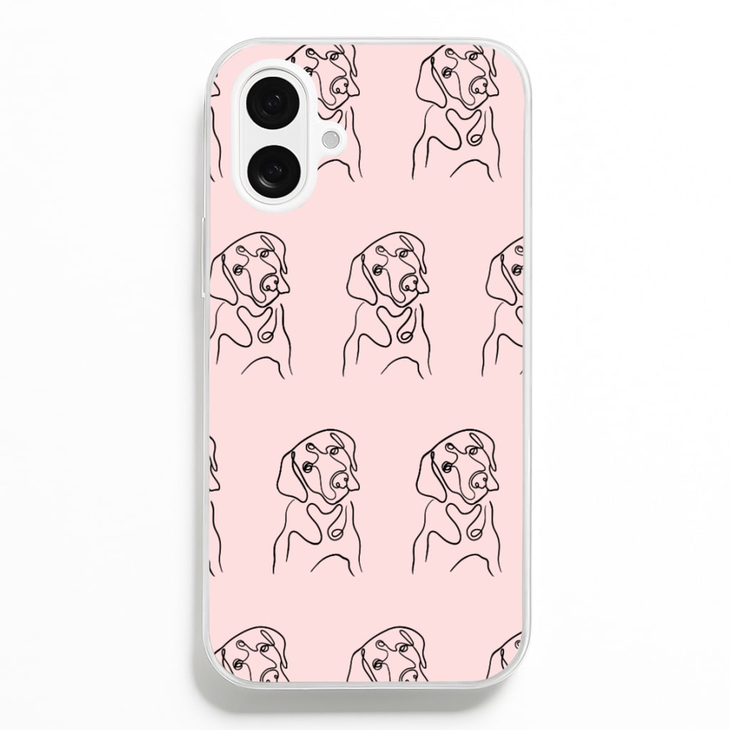 Labrador Outline - Dog Pattern - Dog Patterned Phone Case for iPhone 16 Plus