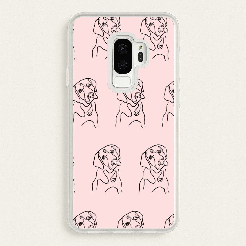 Labrador Outline - Dog Pattern - Dog Patterned Phone Case for Galaxy S9 Plus