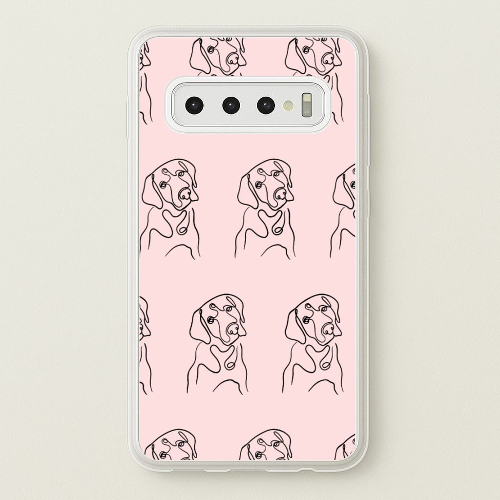 Labrador Outline - Dog Pattern - Dog Patterned Phone Case for Galaxy S10 Plus