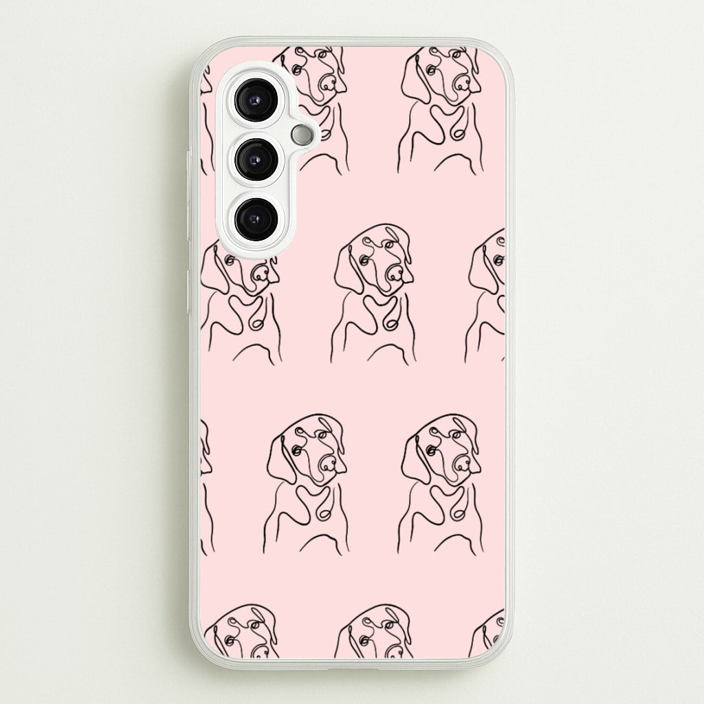 Labrador Outline - Dog Pattern - Dog Patterned Phone Case for Galaxy A14