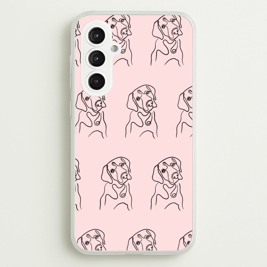 Labrador Outline - Dog Pattern - Dog Patterned Phone Case for Galaxy S23FE