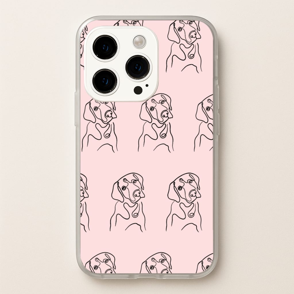 Labrador Outline - Dog Pattern - Dog Patterned Phone Case for iPhone 15 Pro