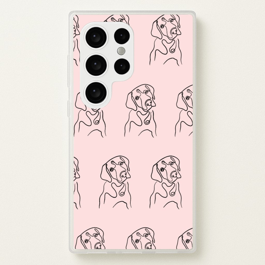Labrador Outline - Dog Pattern - Dog Patterned Phone Case for Galaxy S24 Ultra