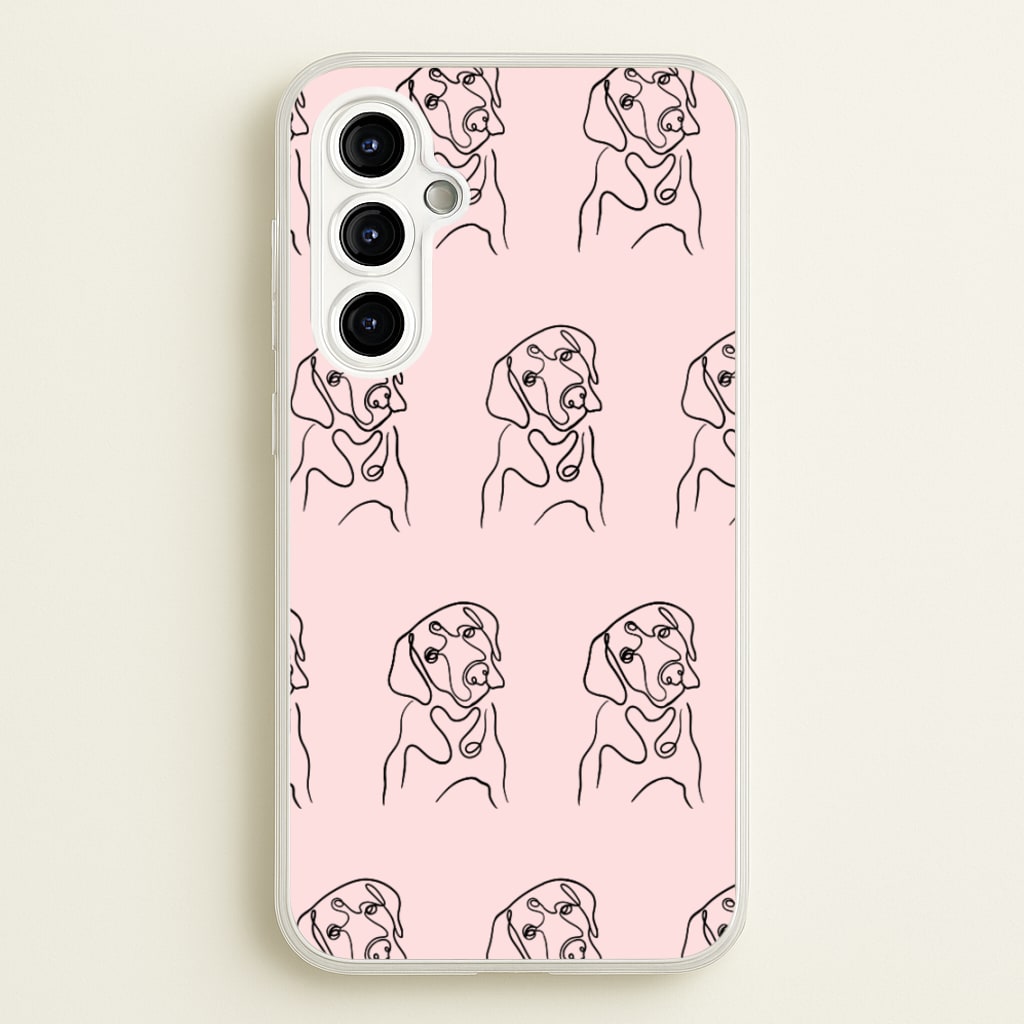 Labrador Outline - Dog Pattern - Dog Patterned Phone Case for Galaxy A54