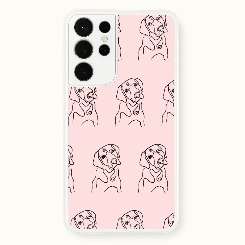Labrador Outline - Dog Pattern - Dog Patterned Phone Case for Galaxy S21 Ultra