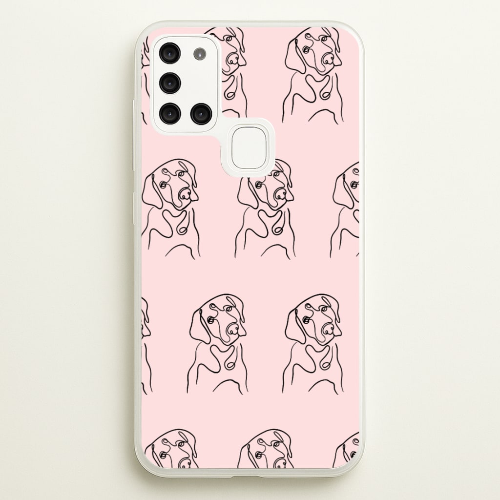Labrador Outline - Dog Pattern - Dog Patterned Phone Case for Galaxy A21s