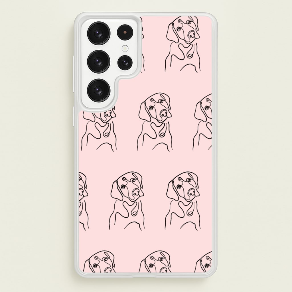 Labrador Outline - Dog Pattern - Dog Patterned Phone Case for Galaxy S23 Ultra