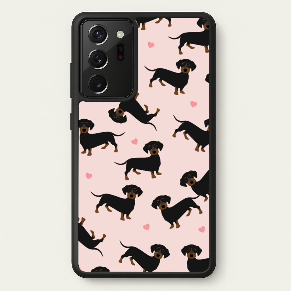 Heart Dachshund - Dog Pattern - Dog Patterned Phone Case for Galaxy Note 20 Ultra