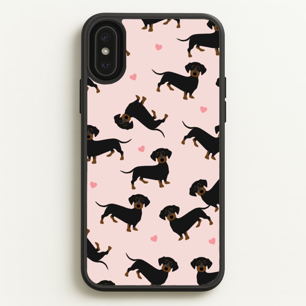 Heart Dachshund - Dog Pattern - Dog Patterned Phone Case for iPhone XS Max