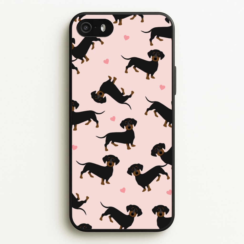Heart Dachshund - Dog Pattern - Dog Patterned Phone Case for iPhone 5 / 5s / SE 2016