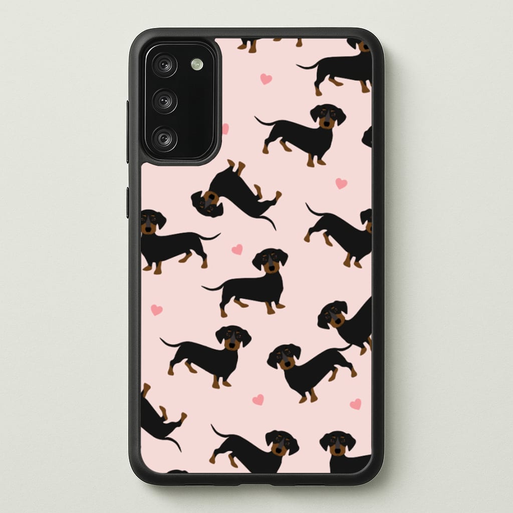 Heart Dachshund - Dog Pattern - Dog Patterned Phone Case for Galaxy S20