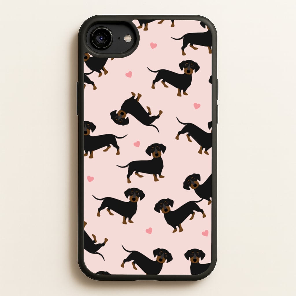 Heart Dachshund - Dog Pattern - Dog Patterned Phone Case for iPhone 6 / 7 / 8 / SE