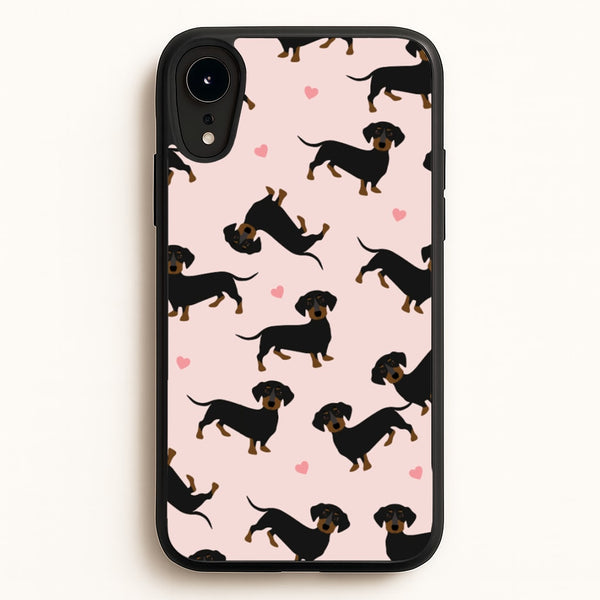 Heart Dachshund - Dog Pattern - Dog Patterned Phone Case for iPhone XR