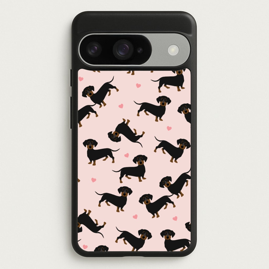 Heart Dachshund - Dog Pattern Phone Case for Google Pixel 10 / 10 Pro