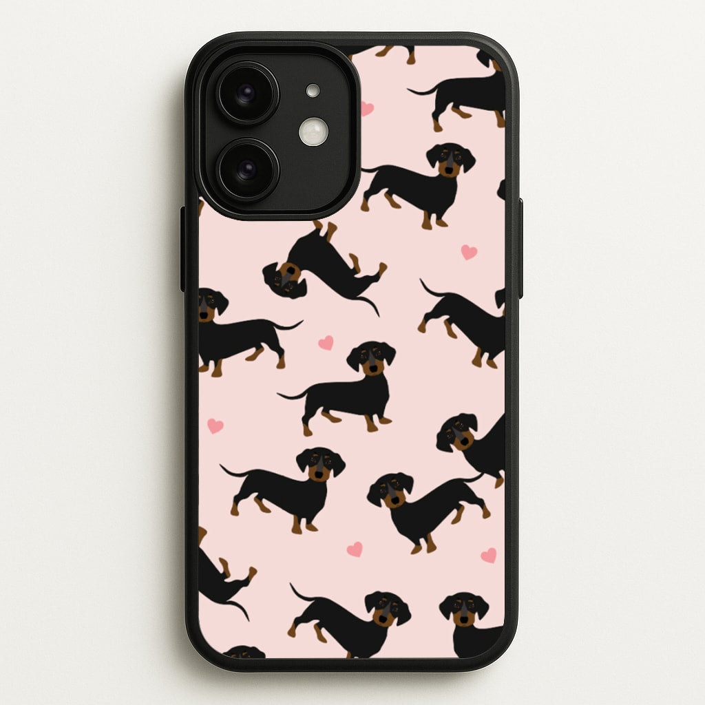 Heart Dachshund - Dog Pattern - Dog Patterned Phone Case for iPhone 11