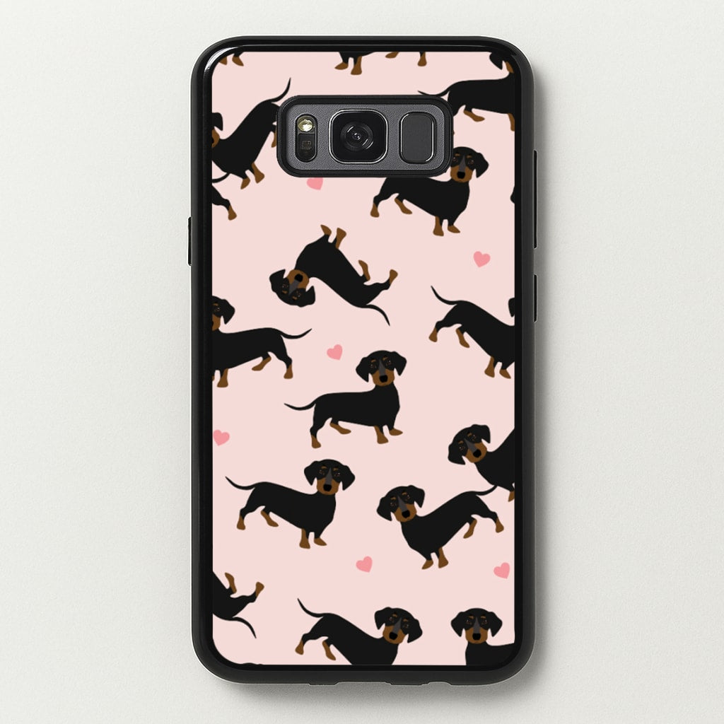 Heart Dachshund - Dog Pattern - Dog Patterned Phone Case for Galaxy S8
