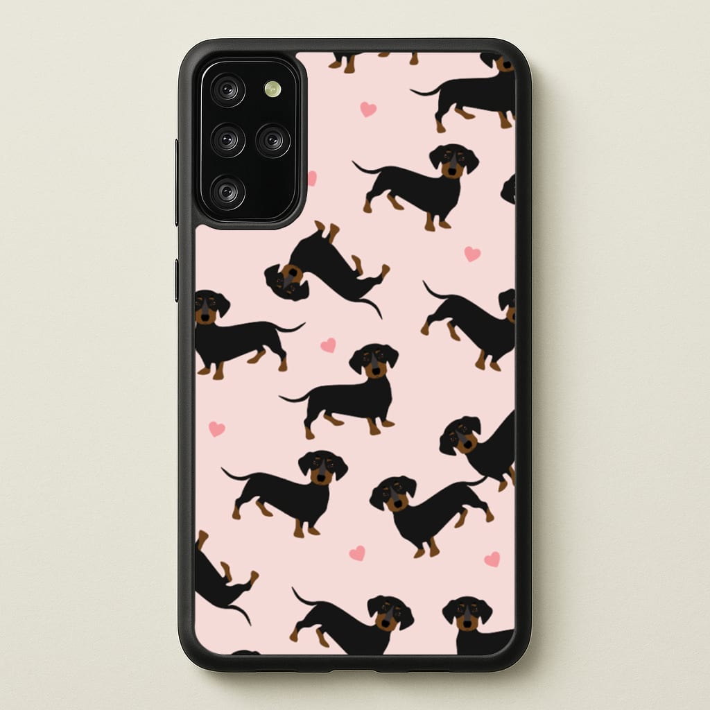 Heart Dachshund - Dog Pattern - Dog Patterned Phone Case for Galaxy S20 Plus