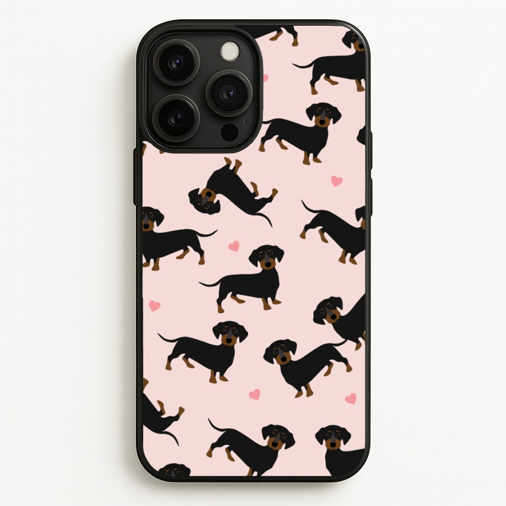 Heart Dachshund - Dog Pattern - Dog Patterned Phone Case for iPhone 13 Pro Max