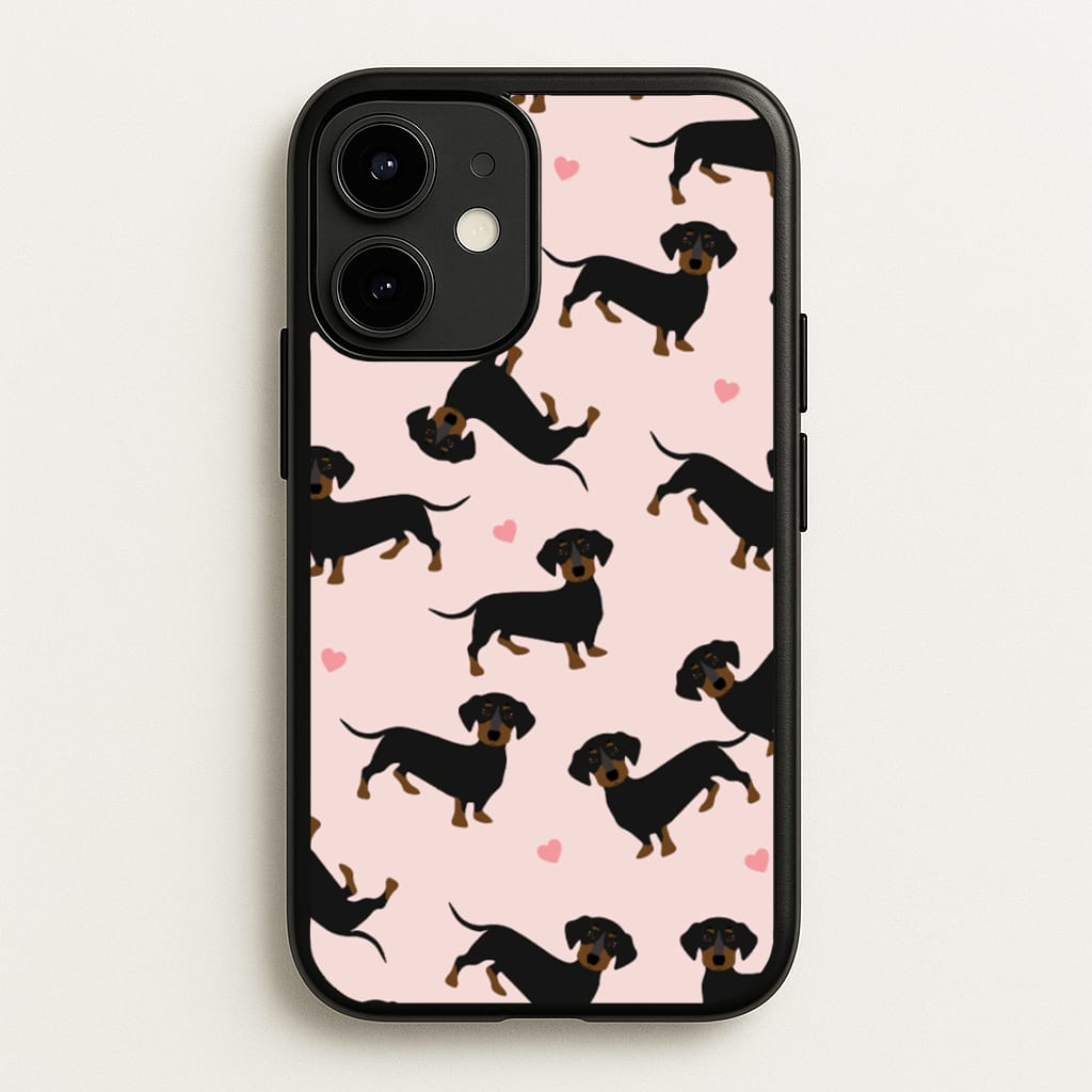 Heart Dachshund - Dog Pattern - Dog Patterned Phone Case for iPhone 12 Mini
