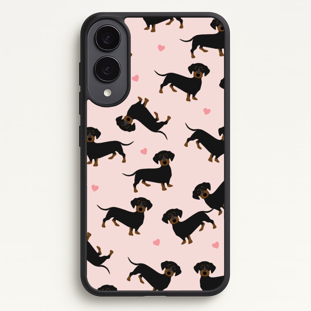 Heart Dachshund - Dog Pattern - Dog Patterned Phone Case for Galaxy S25 Edge