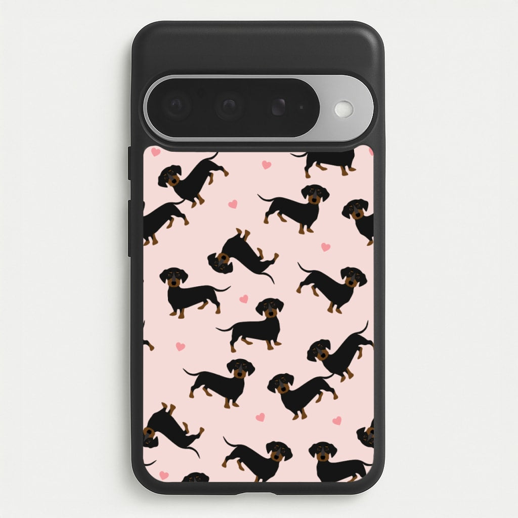 Heart Dachshund - Dog Pattern Phone Case for Google Pixel 10 Pro XL