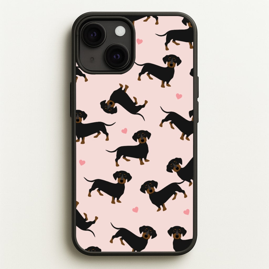 Heart Dachshund - Dog Pattern - Dog Patterned Phone Case for iPhone 13