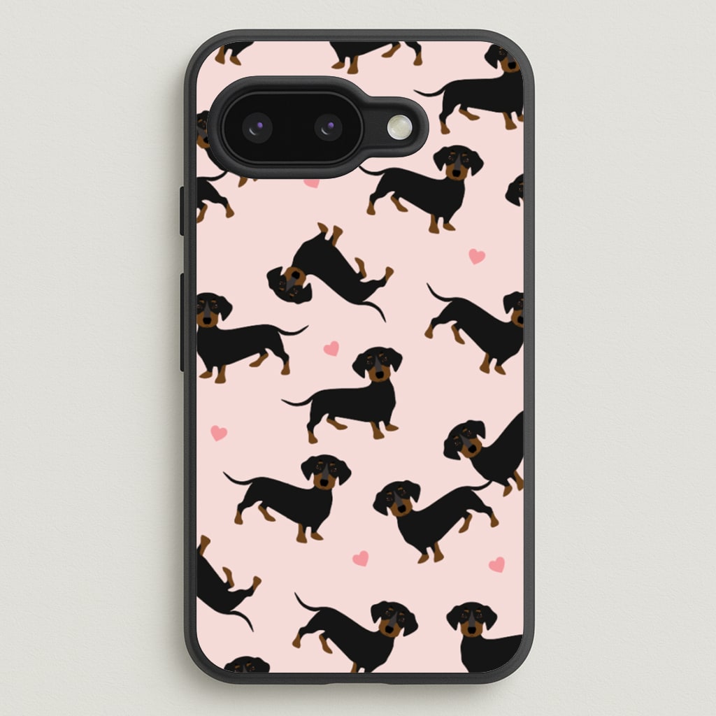 Heart Dachshund - Dog Pattern - Dog Patterned Phone Case for Google Pixel 9a