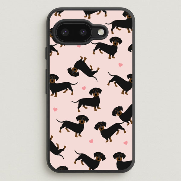Heart Dachshund - Dog Pattern - Dog Patterned Phone Case for Google Pixel 9a