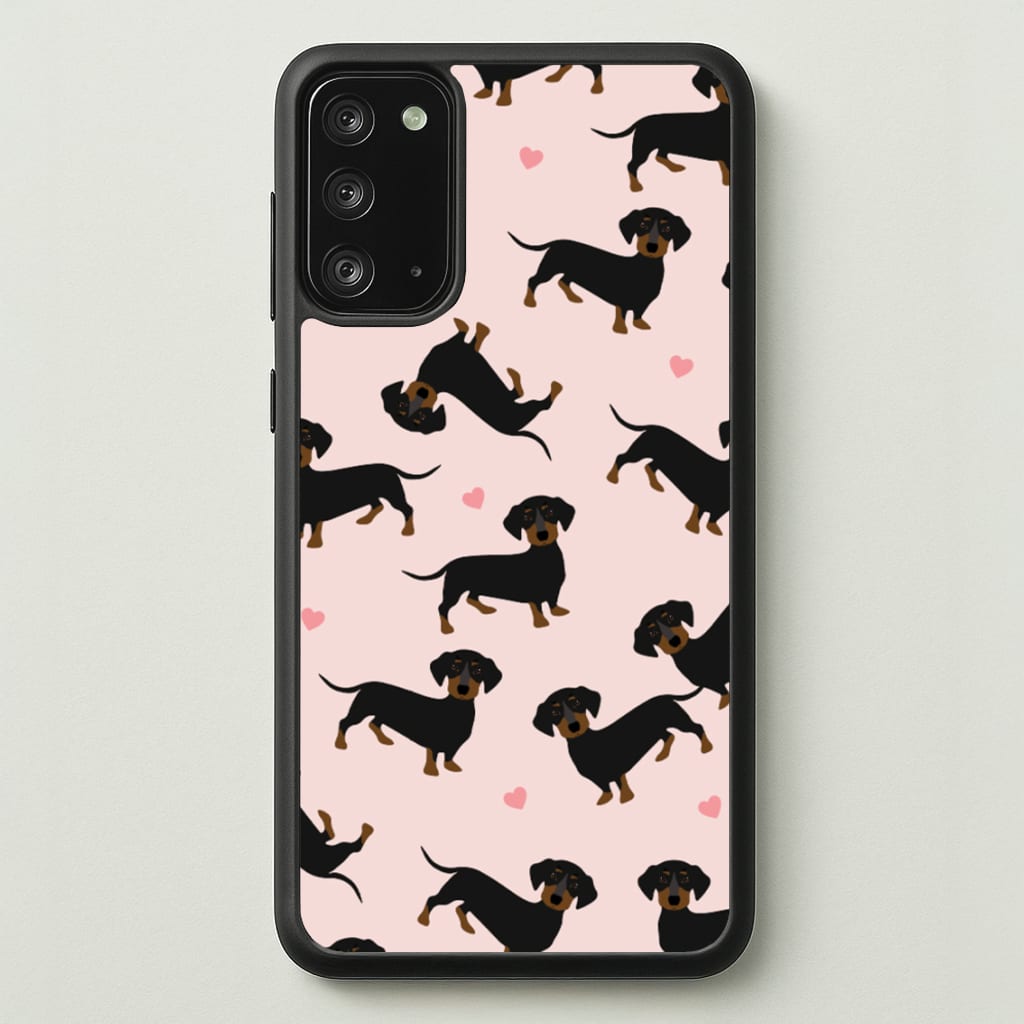 Heart Dachshund - Dog Pattern - Dog Patterned Phone Case for Galaxy Note 20