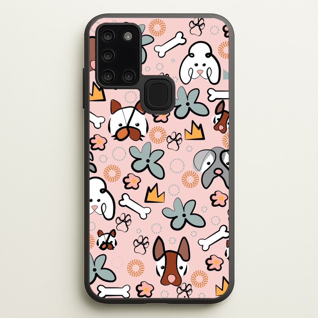 Bones and dogs - Dog Patterns - Dog Patterns Phone Case for Galaxy A21s