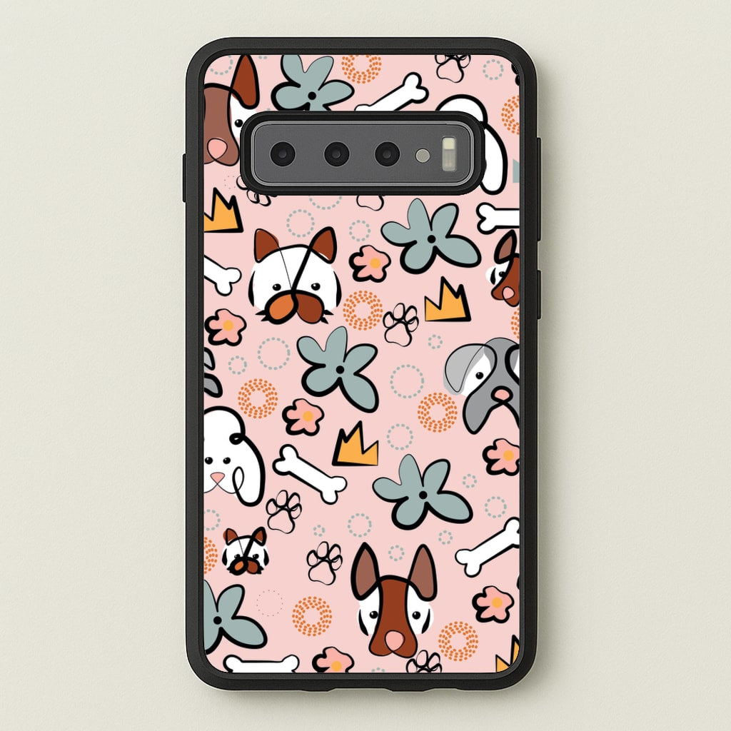 Bones and dogs - Dog Patterns - Dog Patterns Phone Case for Galaxy S10 Plus