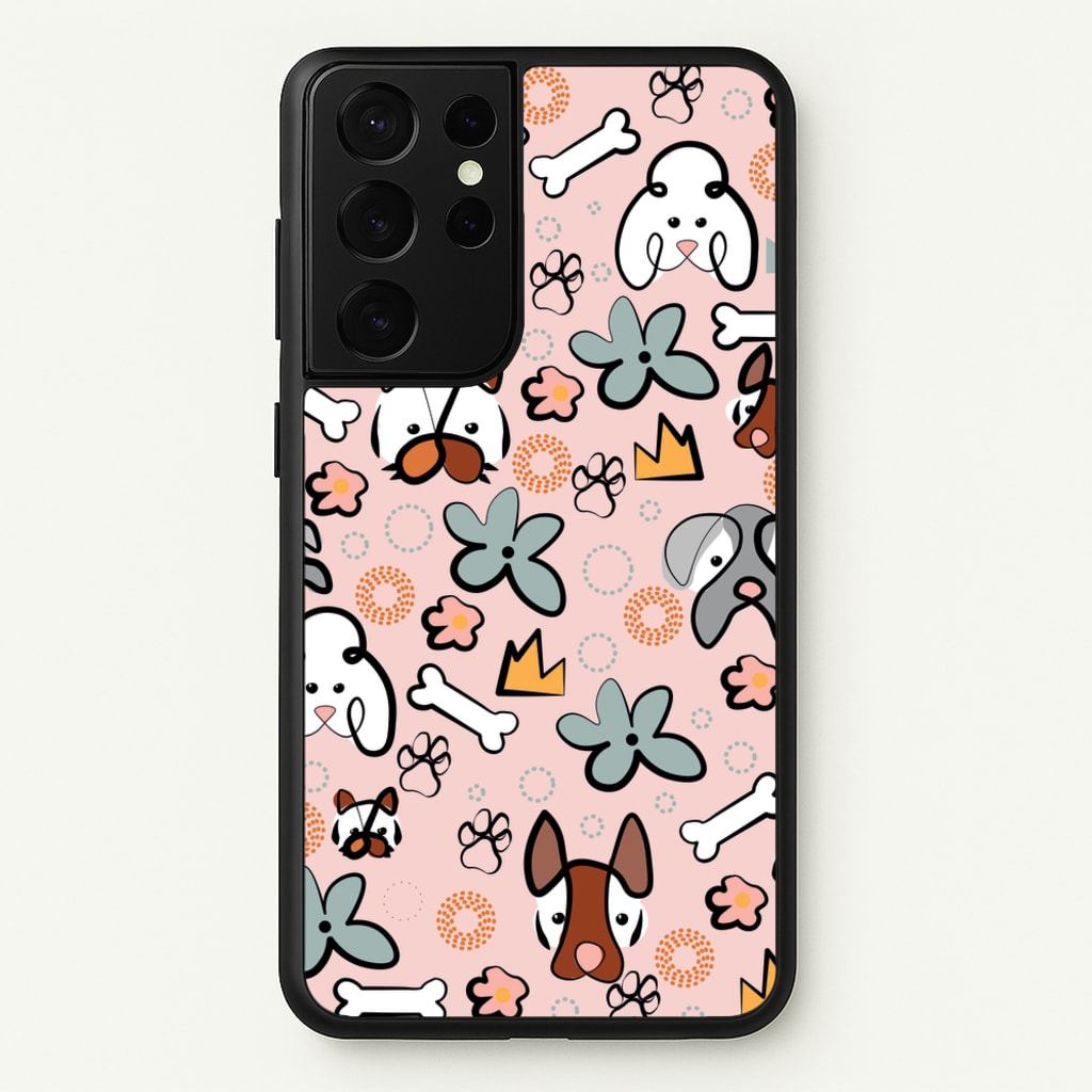 Bones and dogs - Dog Patterns - Dog Patterns Phone Case for Galaxy S21 Ultra