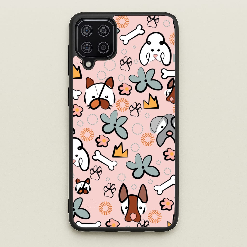 Bones and dogs - Dog Patterns - Dog Patterns Phone Case for Galaxy A12