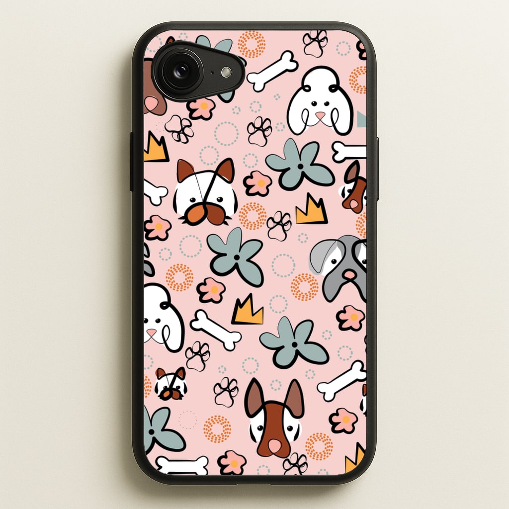 Bones and dogs - Dog Patterns - Dog Patterns Phone Case for iPhone 16e