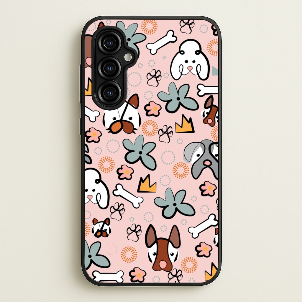 Bones and dogs - Dog Patterns - Dog Patterns Phone Case for Galaxy A54