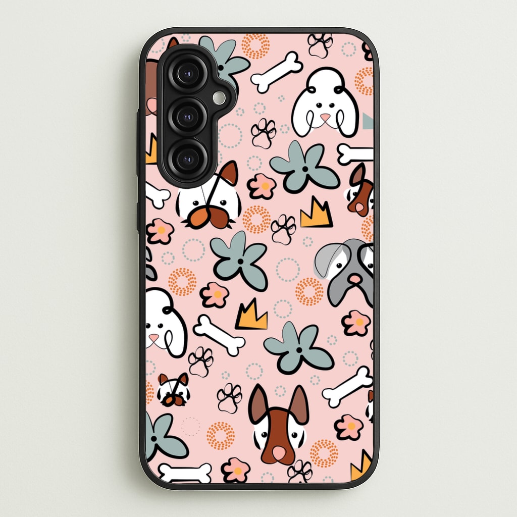 Bones and dogs - Dog Patterns - Dog Patterns Phone Case for Galaxy A14
